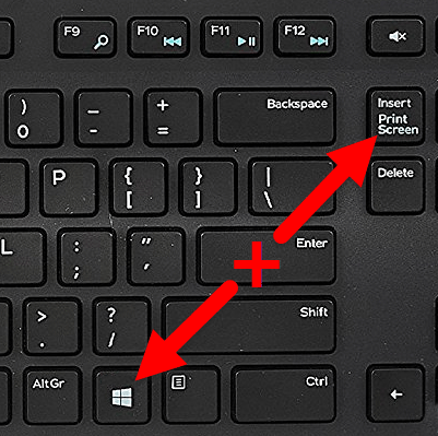 Расположение клавиш Win+PrtSc