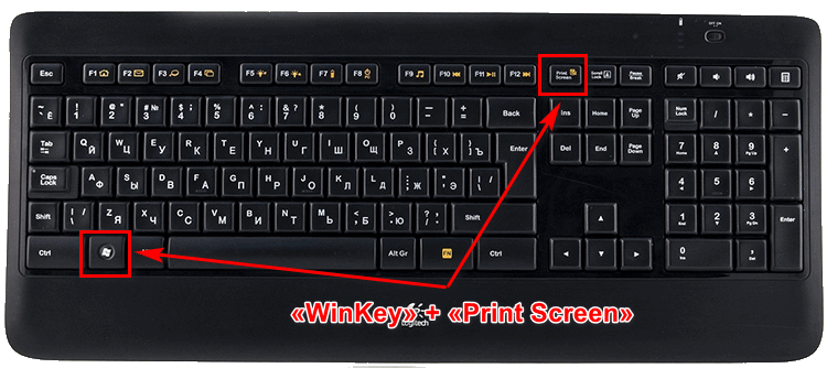 Сочетание клавиш «WinKey» + «Print Screen»